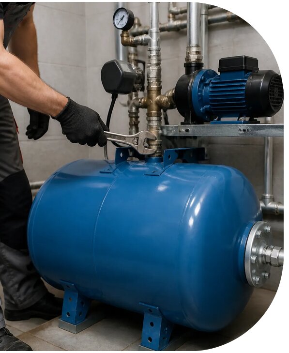 Монтаж гидроаккумулятора системы водоснабжения в Кисловодске